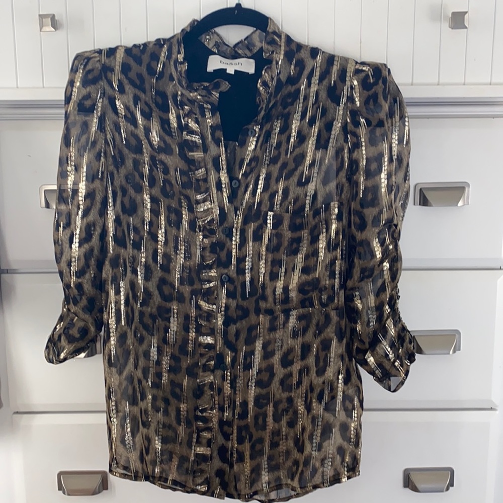 Ba&sh silk animal print top w/ tags